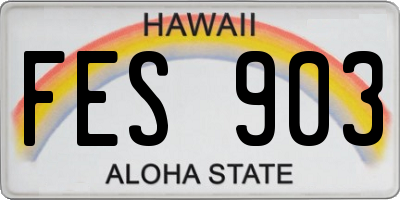 HI license plate FES903