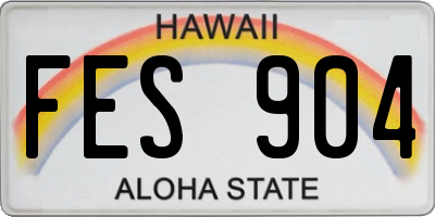 HI license plate FES904