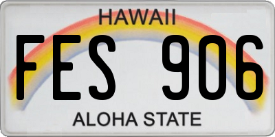 HI license plate FES906