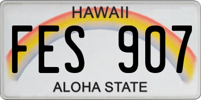 HI license plate FES907