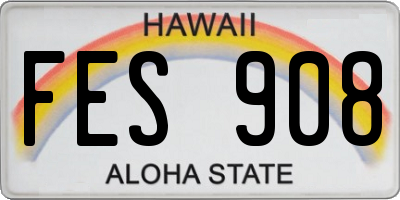 HI license plate FES908