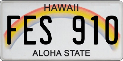 HI license plate FES910
