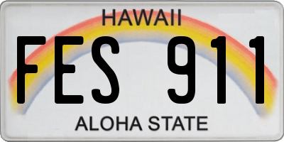 HI license plate FES911