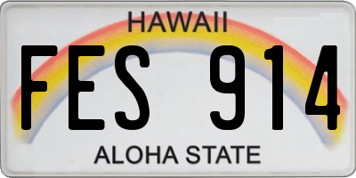 HI license plate FES914