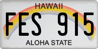 HI license plate FES915