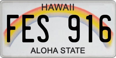 HI license plate FES916