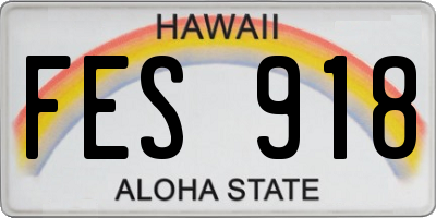 HI license plate FES918