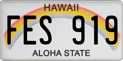 HI license plate FES919