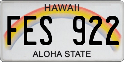 HI license plate FES922