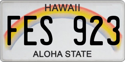 HI license plate FES923