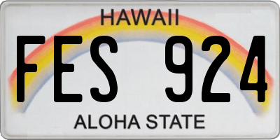 HI license plate FES924