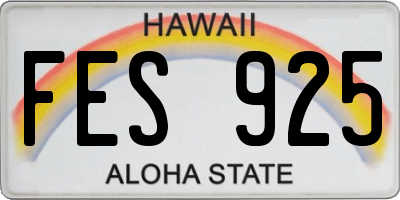 HI license plate FES925