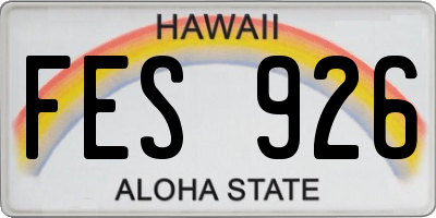 HI license plate FES926