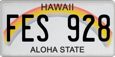 HI license plate FES928