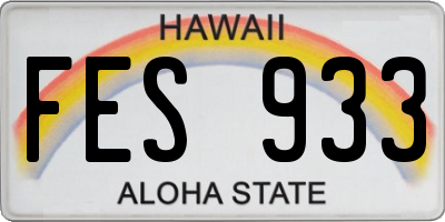 HI license plate FES933