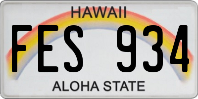 HI license plate FES934