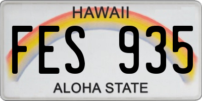 HI license plate FES935