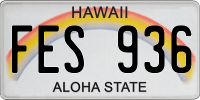 HI license plate FES936