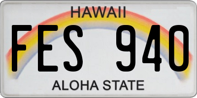HI license plate FES940