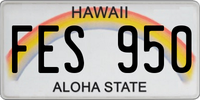 HI license plate FES950