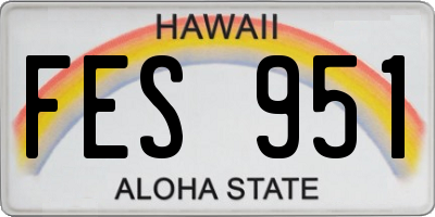 HI license plate FES951