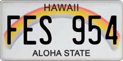 HI license plate FES954