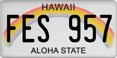 HI license plate FES957