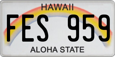 HI license plate FES959