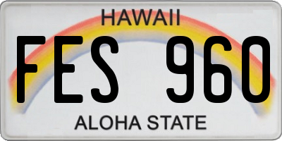 HI license plate FES960