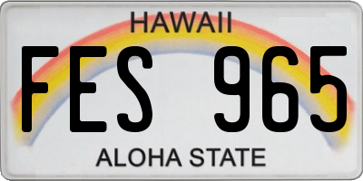 HI license plate FES965