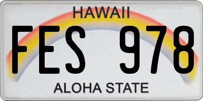 HI license plate FES978