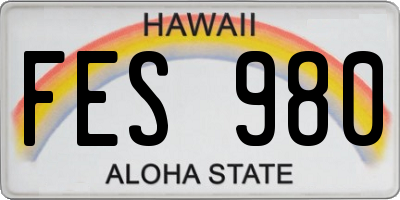 HI license plate FES980