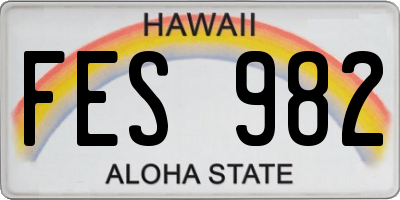 HI license plate FES982