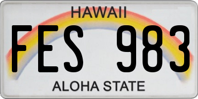 HI license plate FES983