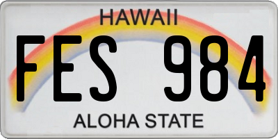 HI license plate FES984