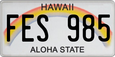 HI license plate FES985