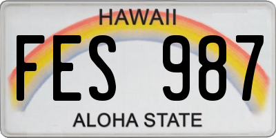 HI license plate FES987