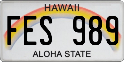 HI license plate FES989