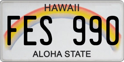 HI license plate FES990