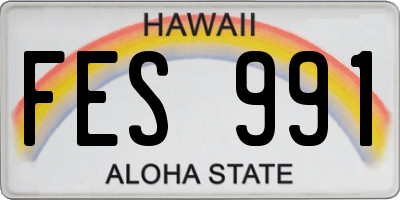 HI license plate FES991