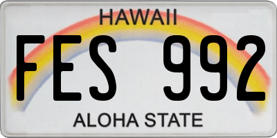 HI license plate FES992