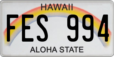 HI license plate FES994
