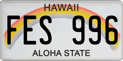 HI license plate FES996