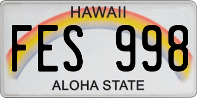 HI license plate FES998