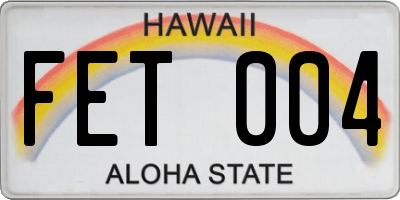 HI license plate FET004