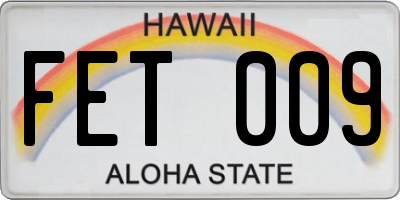 HI license plate FET009