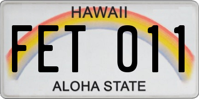 HI license plate FET011