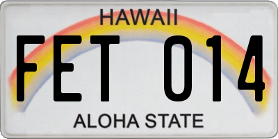 HI license plate FET014