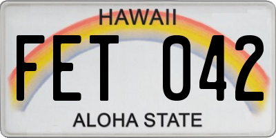 HI license plate FET042