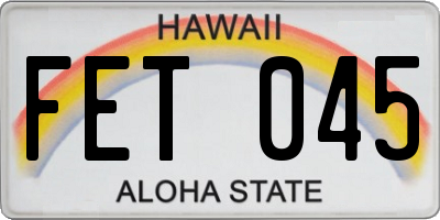 HI license plate FET045